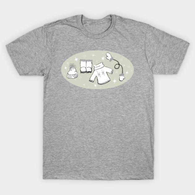 Winter weather snow lover cartoon illustration T-Shirt by Angel Dawn Design